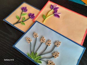 3 Mini Quilled Envelopes