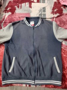 Varsity Style Zip-Up Jacket
