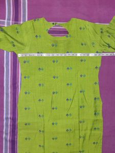 Parrot Green Embroidered Kurti