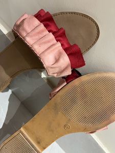 SSS- Women Pink And Red Flats