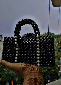 Black Beaded Handmade Bag