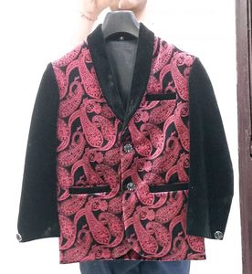 Boys Paisley Velvet Blazer
