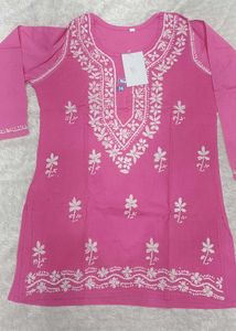Pink Embroidered Kurta