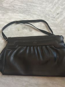 Elegant Black Pleated Shoulder Bag