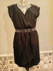 Black Embellished Mini Dress