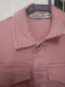 Peach Denim Jacket , Soft Material, Length-19inch