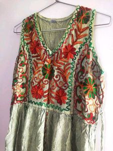 Boho Green Sleeveless Dress