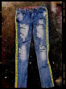 Off-White Inspired Distressed Jeans