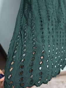Dark Green Chikankari Kurti