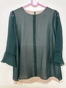 Elegant Green Sheer Top