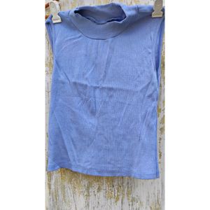 Q-Rious Casual Solid Women Light Blue Top