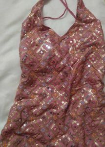 backless halter neck kurti