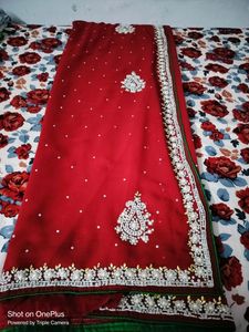 Beautiful Motiya Embroidery Saree And Blouse Work