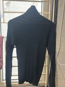Black Ribbed Turtleneck