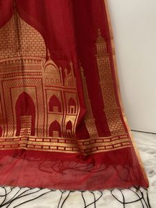Maroon Taj Mahal Dupatta