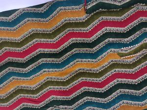 Colorful Zigzag Kurti Set Suit Salwar Dupatta