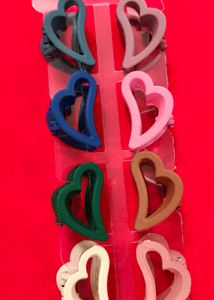 Heart Hair Clips set of 12 pcs different colours