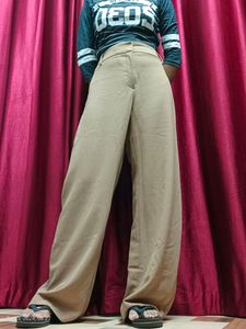 Pastel Brown Baggy Formal Korean Pants
