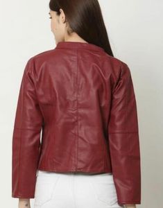 red color leather jacket new