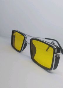 Aesthetic Metal Frame Yellow Shade And Ring Combo