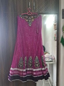 Velvet Fish Cut Lehenga With Duppatta