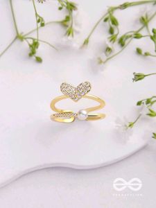 Anti tarnish Pearl Heart Ring