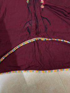 Maroon Embroidered Kurta Set