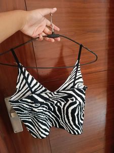 Urbanic Zebra Print Crop Top