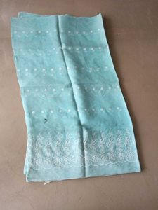 Beautiful sky blue saree with embroidery