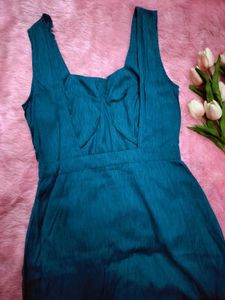 Teal Cutout Mini Dress