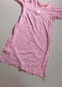 Pink Embroidered Kurta