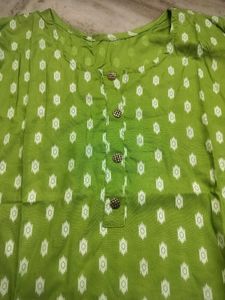 Green Printed Kurta