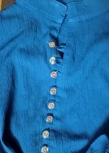 Chaps Blue Button Down Tunic