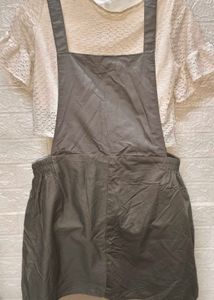 New Fresh Piece Grey Combo Jumpsuit Skirt Dress