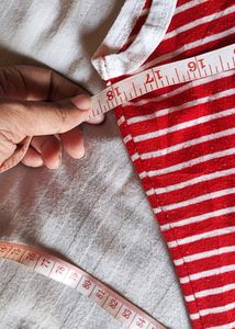 Red N White Striped Dress