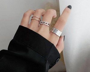 Silver Ring Set Korean