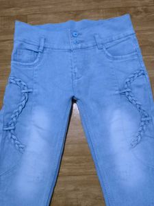 Light Blue Braided Accent Jeans