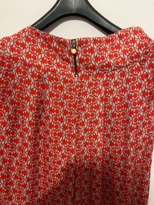 Red Geometric Print Trouser