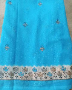 Blue Chiffon Saree