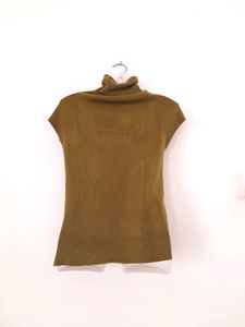 Olive Turtle Neck Mega Sleeve Top