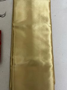 Golden Saree With Blouse Material