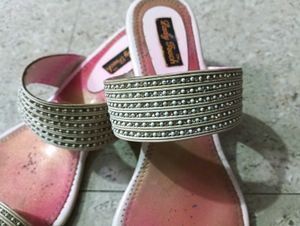 Lady Touch Pink &amp; White Sandals