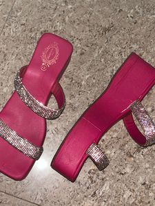 Pink Rhinestone Slides