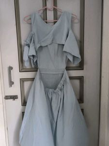 Light Blue Cold Shoulder Dress