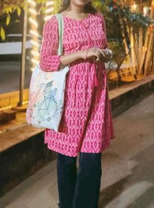 Pink Print Tunic Dress