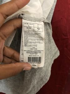 Pimkie Grey &amp; White Short Sleeve Top