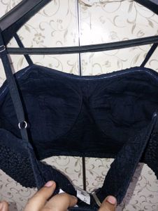 Black Bow Crop Top/ Blouse