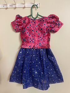 Never Worn Kids Ethnic Dress - Pink &amp; Blue