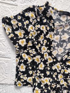 Shein Floral Wrap Crop Top
