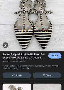 Boden Striped Studded Pointed Shoe